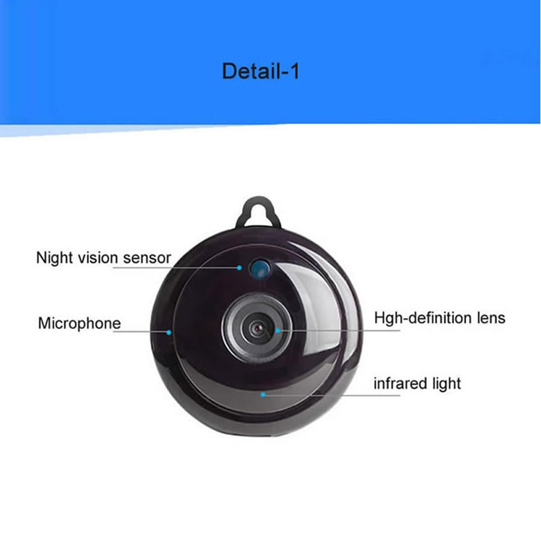 Mini HD WiFi IP Camera – Infrared Night Vision, Motion Detection, TF Card Storage (Up to 64GB)