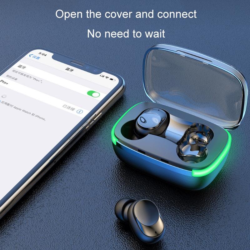 Y60 TWS 5.1 Wireless In-Ear Gaming Headphones – Breathing Light, Low Latency, Noise Cancelling, Charging Case