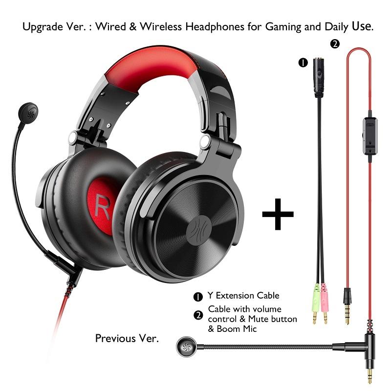 Wireless Gaming Headset – Black & Red, Noise Cancelling Mic, Surround Sound, Long Battery Life