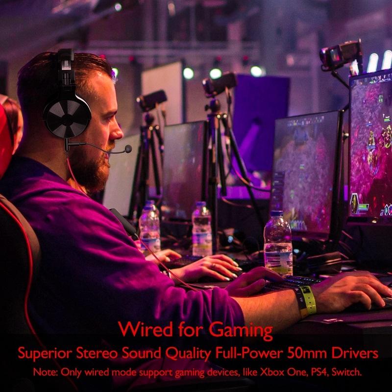 Wireless Gaming Headset – Black & Red, Noise Cancelling Mic, Surround Sound, Long Battery Life