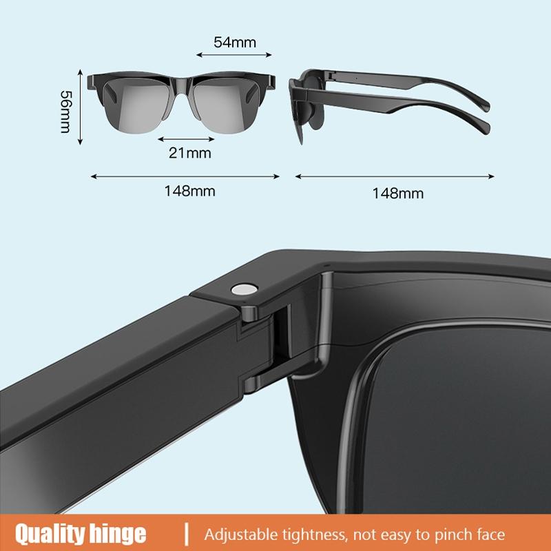 Bluetooth 5.3 Smart Sunglasses – Wireless Audio Headset with Anti-Glare Lenses & Touch Control