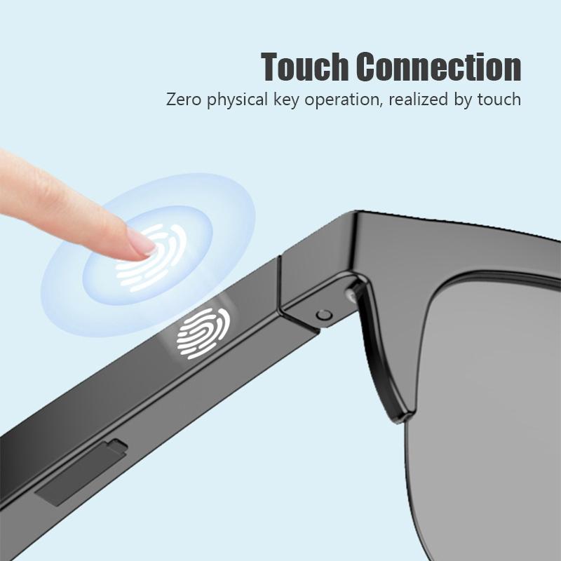 Bluetooth 5.3 Smart Sunglasses – Wireless Audio Headset with Anti-Glare Lenses & Touch Control