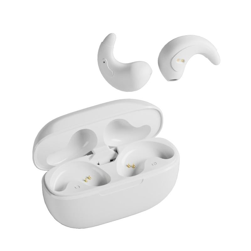 Bluetooth Earphones with Charging Case for Restful Sleep – Ultra-Light In-Ear Design (Black, Without Silicone Case)