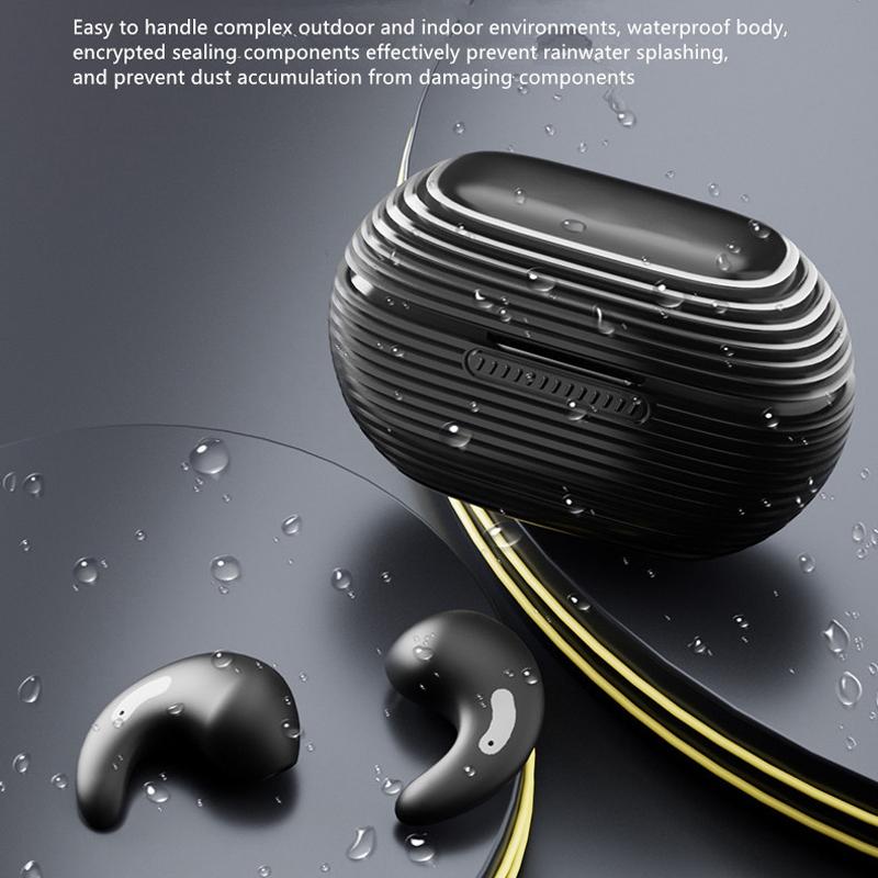 Bluetooth Earphones with Charging Case for Restful Sleep – Ultra-Light In-Ear Design (Black, Without Silicone Case)