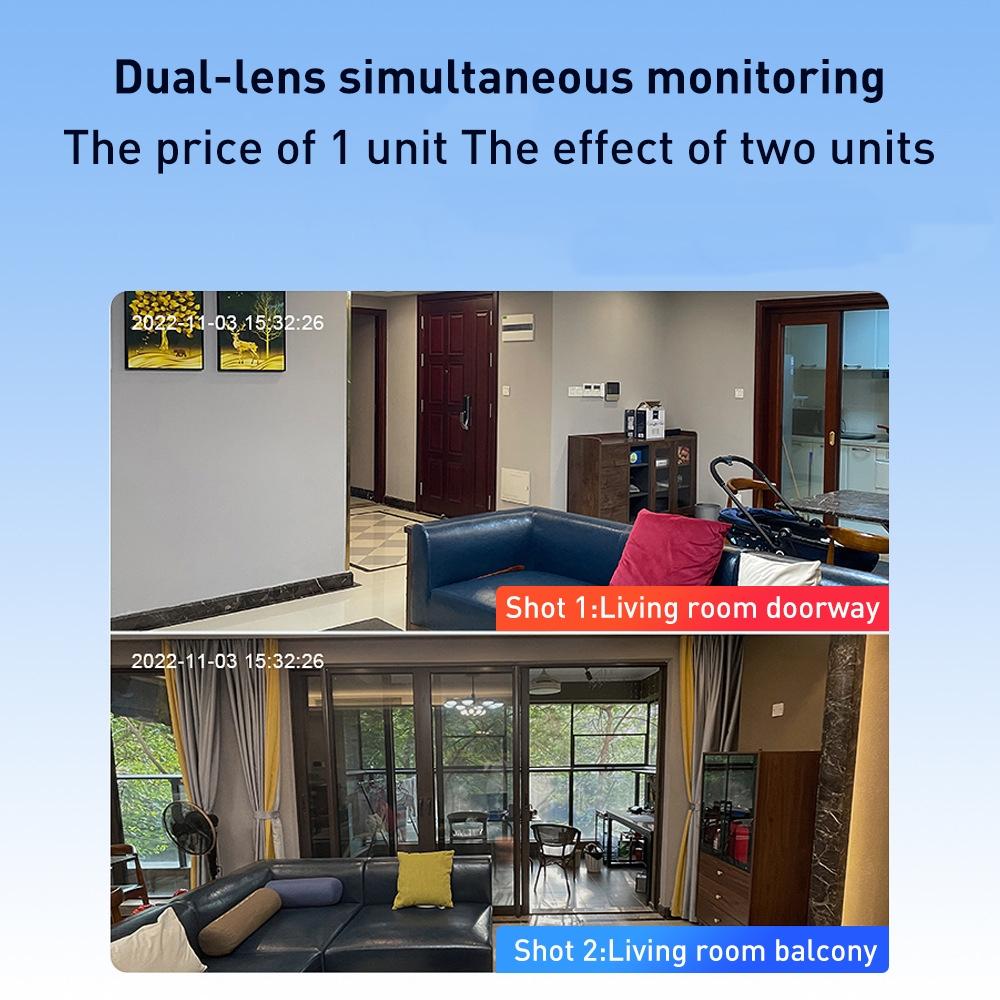 Wireless Smart PTZ Security Camera – 2MP Dual Lens, Auto Tracking, Night Vision, WiFi Surveillance Cam