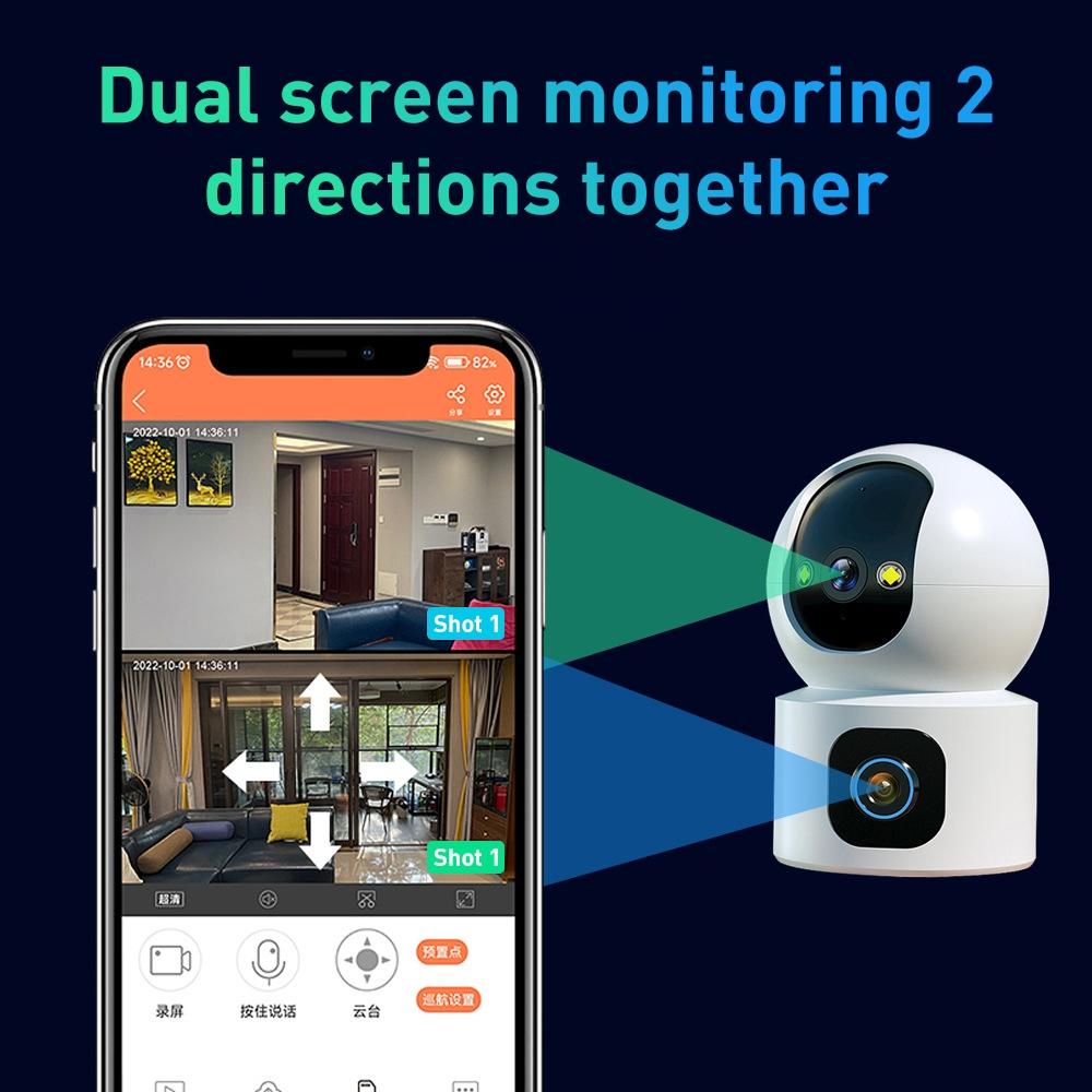 Wireless Smart PTZ Security Camera – 2MP Dual Lens, Auto Tracking, Night Vision, WiFi Surveillance Cam