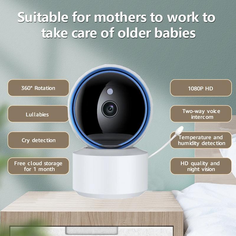 Smart WiFi PTZ Baby Monitor with 3MP Camera | Remote Pan-Tilt-Zoom, Night Vision & Two-Way Audio