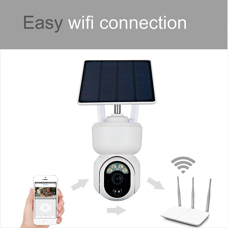 Smart Solar PTZ Camera – Full-Color Night Vision, AI Motion Detection, Outdoor Wireless Security