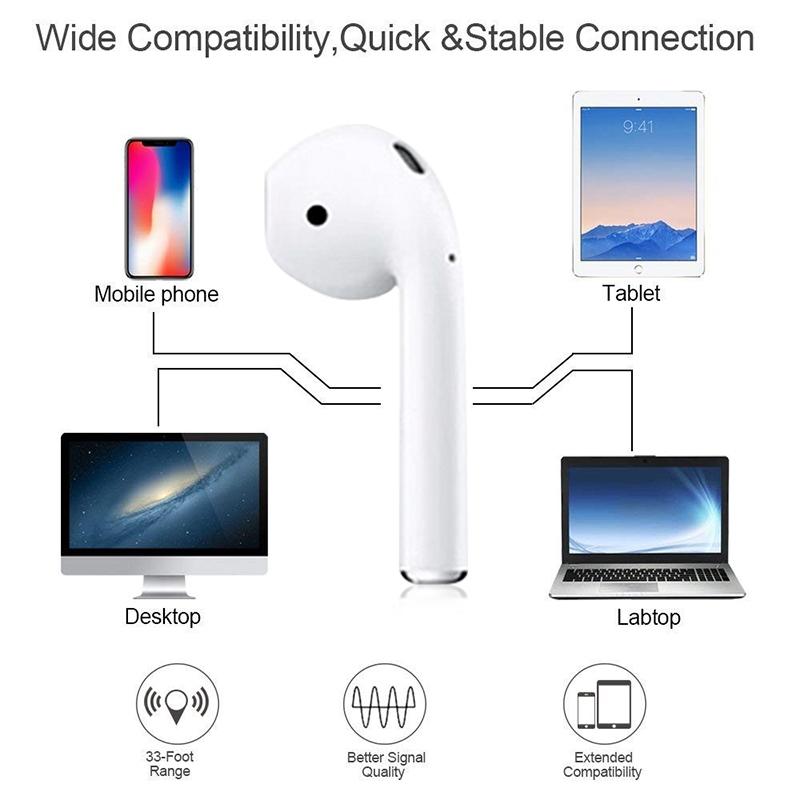Wireless Charging Full-Touch TWS Bluetooth Headset 5.0 – True Wireless Stereo Earbuds, No Pairing Code Needed