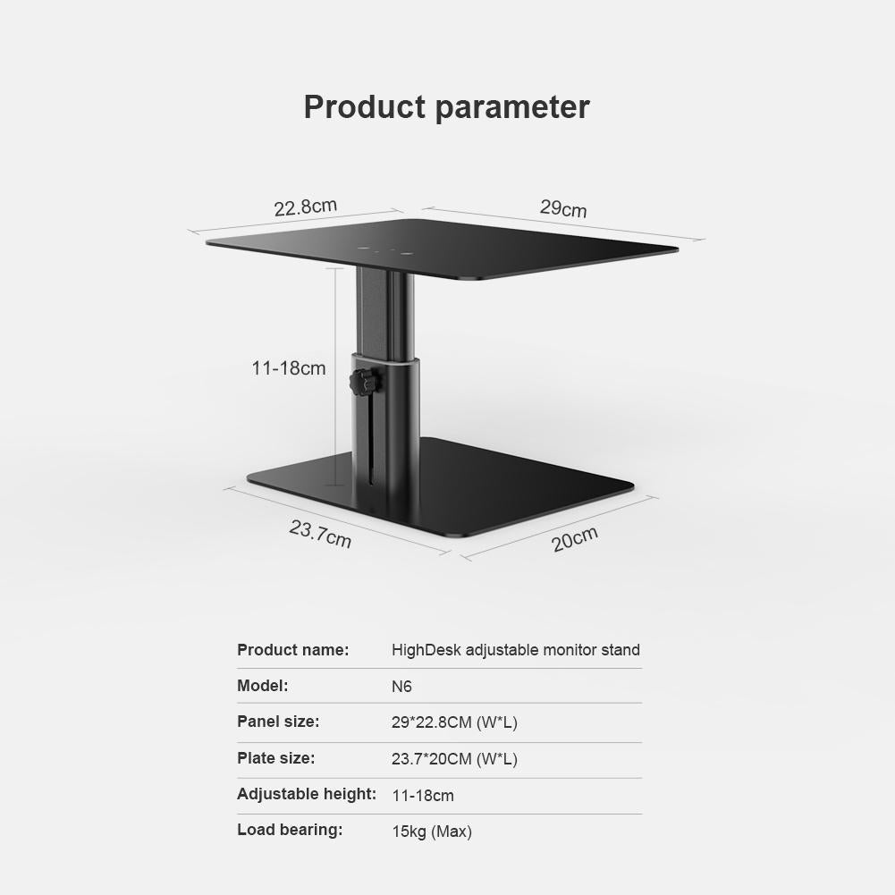 Adjustable Laptop & Monitor Desk Stand – Ergonomic Riser for Home or Office Setup – Black (Model: EDA0011511)