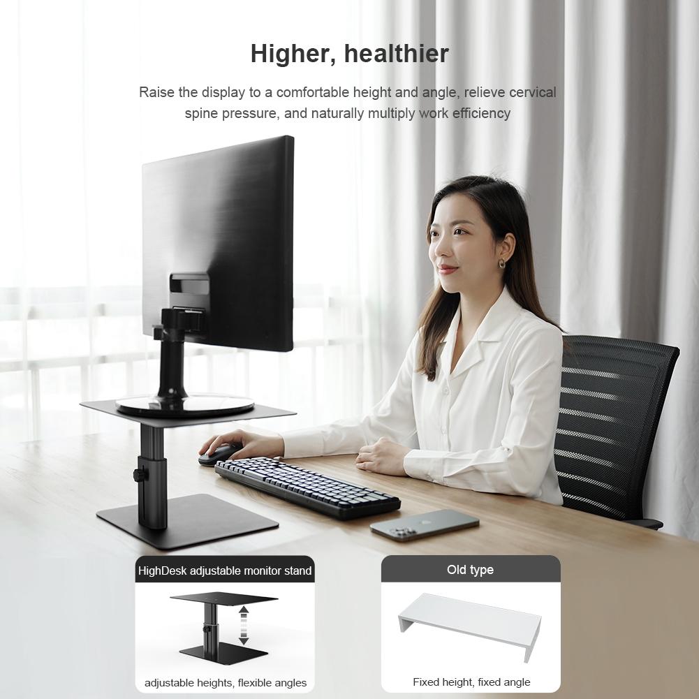 Adjustable Laptop & Monitor Desk Stand – Ergonomic Riser for Home or Office Setup – Black (Model: EDA0011511)
