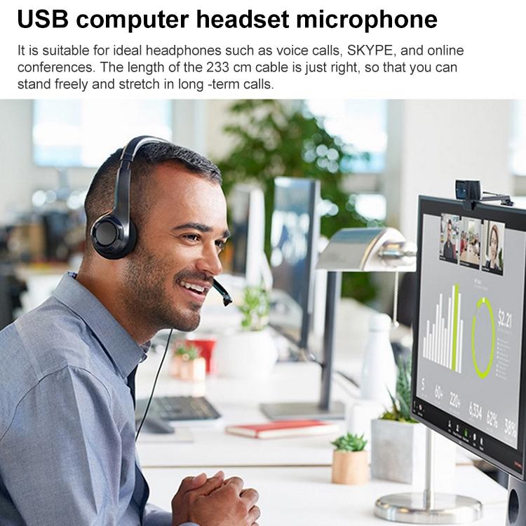 USB Wired Headset with Noise-Cancelling Microphone – Comfortable, High-Quality Sound for PC/Conference Calls