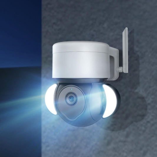 Smart Security Floodlight Camera – 4MP HD Resolution, Two-Way Audio, Motion Detection & Night Vision for Outdoor Surveillance