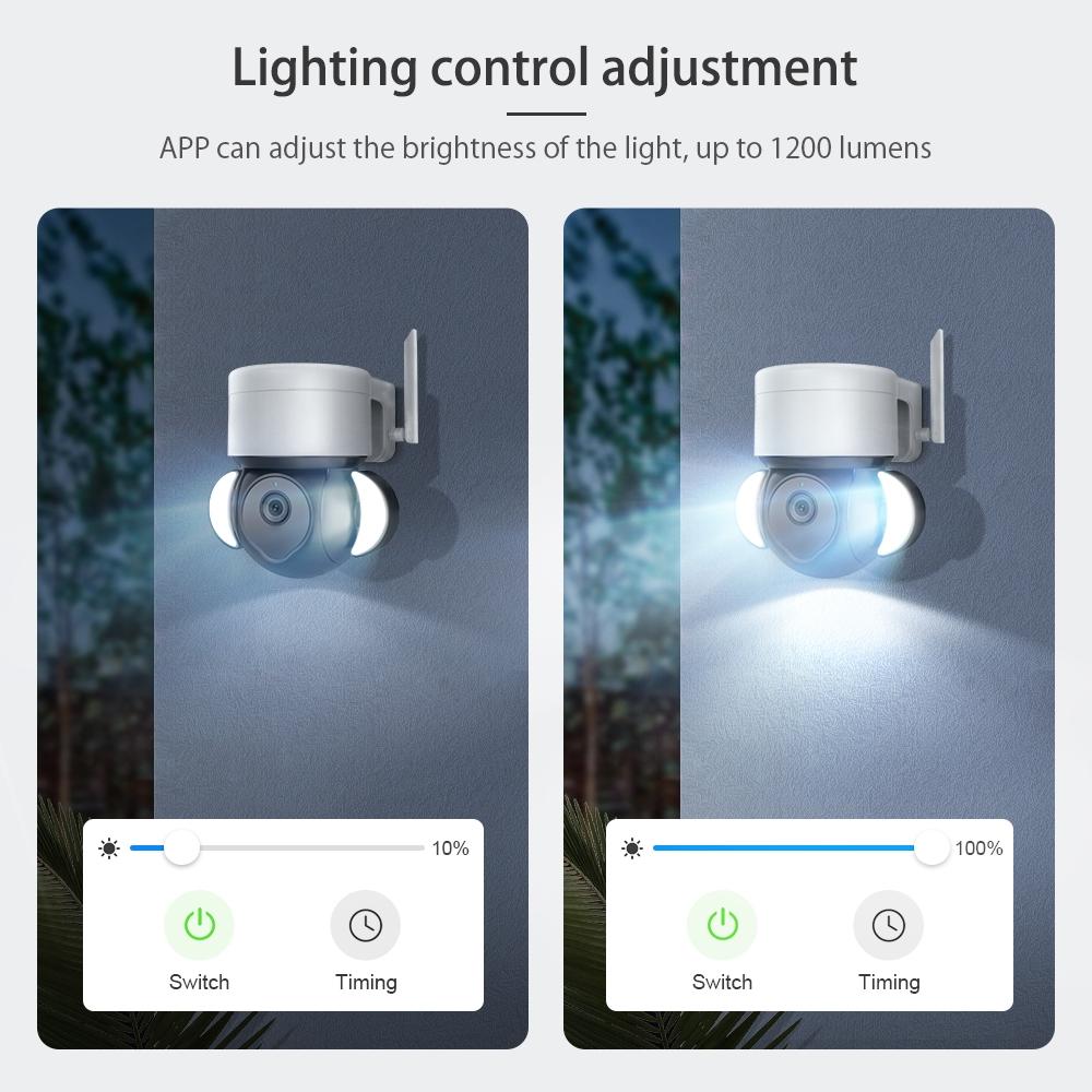 Smart Security Floodlight Camera – 4MP HD Resolution, Two-Way Audio, Motion Detection & Night Vision for Outdoor Surveillance