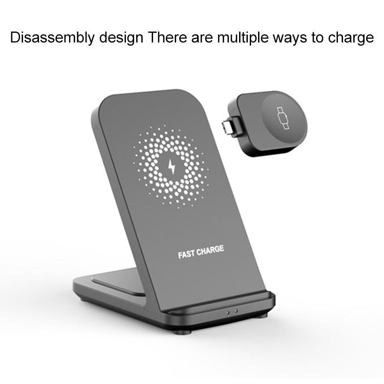 3-in-1 15W Wireless Charging Station – Fast Qi Charger for Phone, Earbuds & Smartwatch