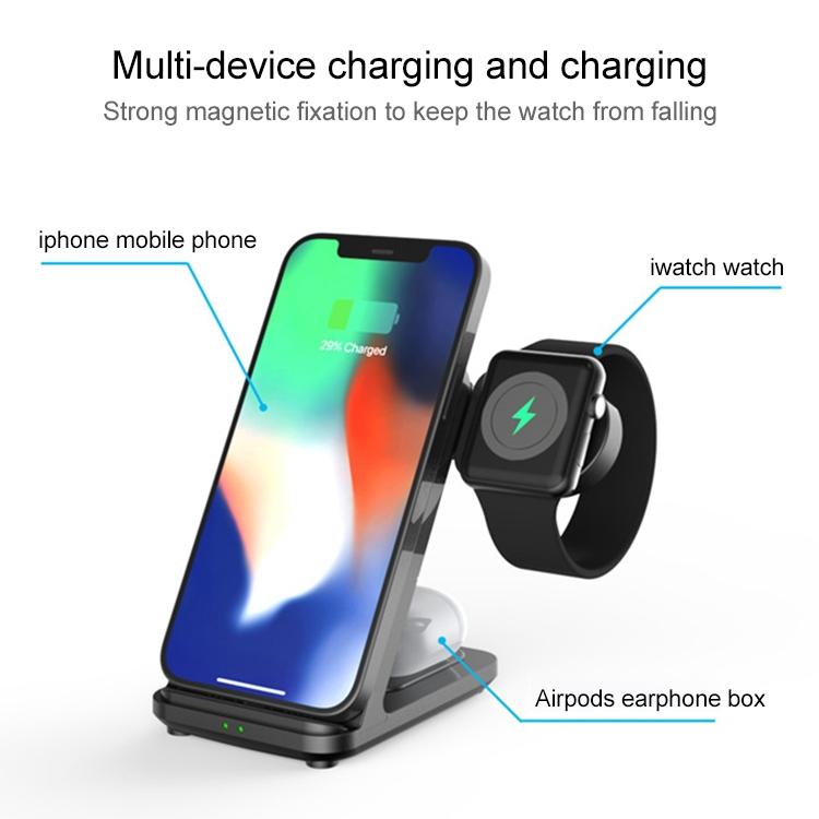 3-in-1 15W Wireless Charging Station – Fast Qi Charger for Phone, Earbuds & Smartwatch