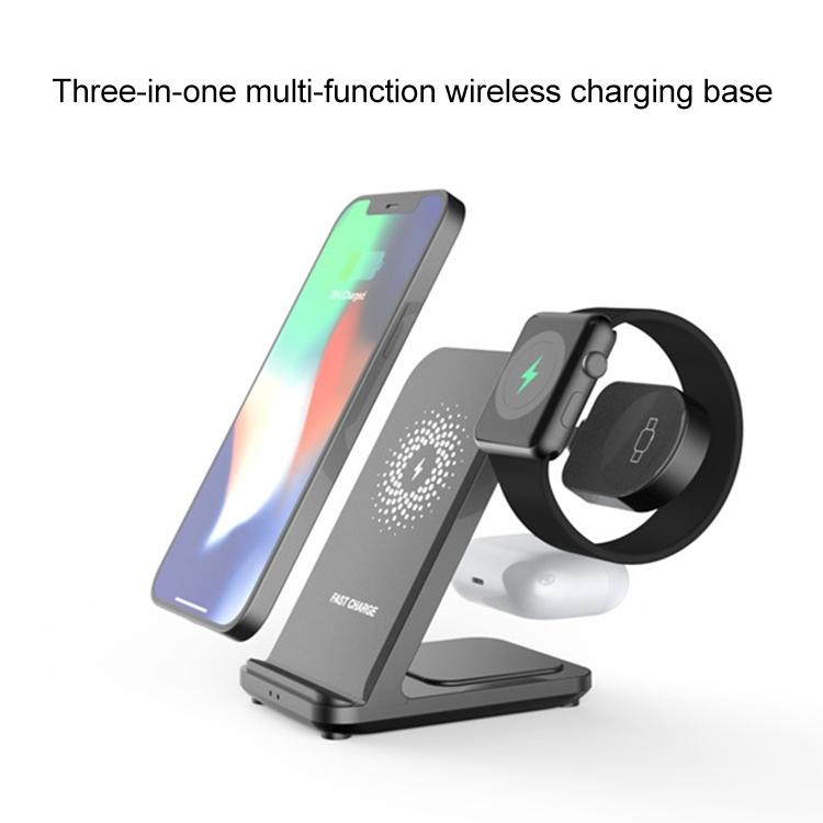 3-in-1 15W Wireless Charging Station – Fast Qi Charger for Phone, Earbuds & Smartwatch
