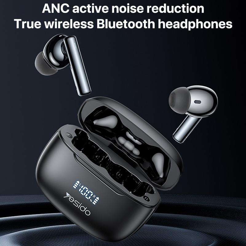 Wireless Bluetooth 5.0 Earphones with ANC & LED Display – Active Noise Cancelling, Hi-Fi Sound, Long Battery Life