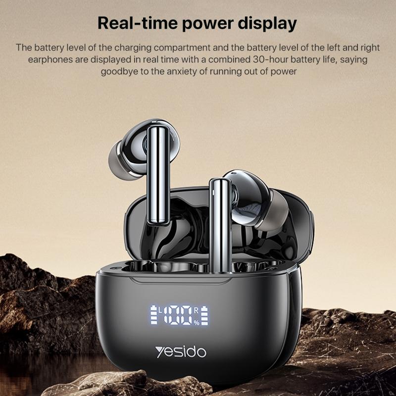Wireless Bluetooth 5.0 Earphones with ANC & LED Display – Active Noise Cancelling, Hi-Fi Sound, Long Battery Life