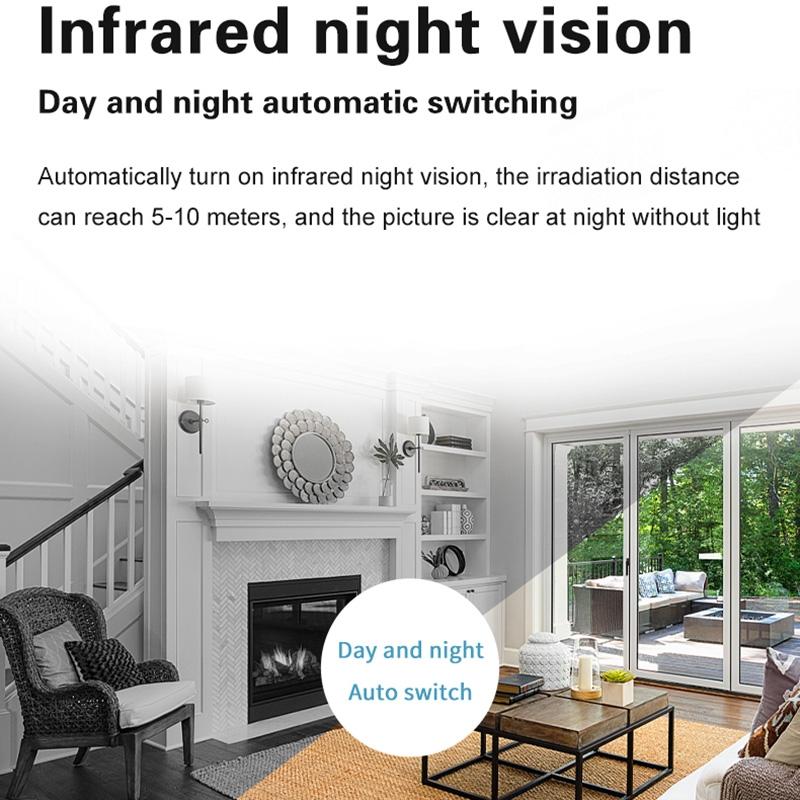 Wireless Home Security Camera – Night Vision, Two-Way Intercom, Motion Detection, WiFi Surveillance