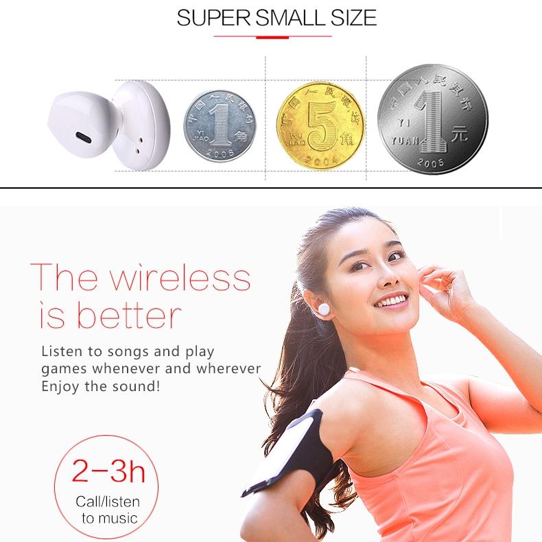 Mini Bluetooth 4.2 In-Ear Stereo Earphone with Charging Box – Single-Ear Wireless Headset