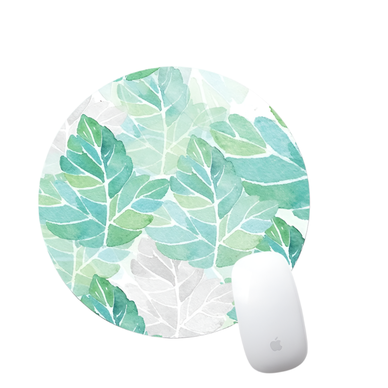 22cm Green Sunflower Pattern Mouse Pad – Non-Slip Rubber Base, Smooth Surface for Office & Gaming