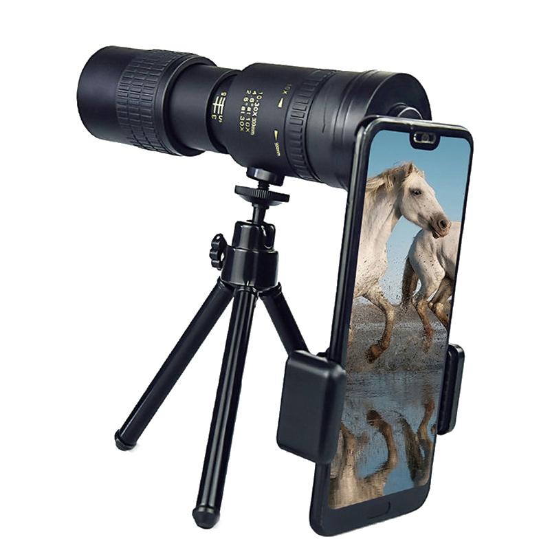 High Definition Monocular Telescope – 10-300X40 Zoom, Tripod & Phone Holder Included