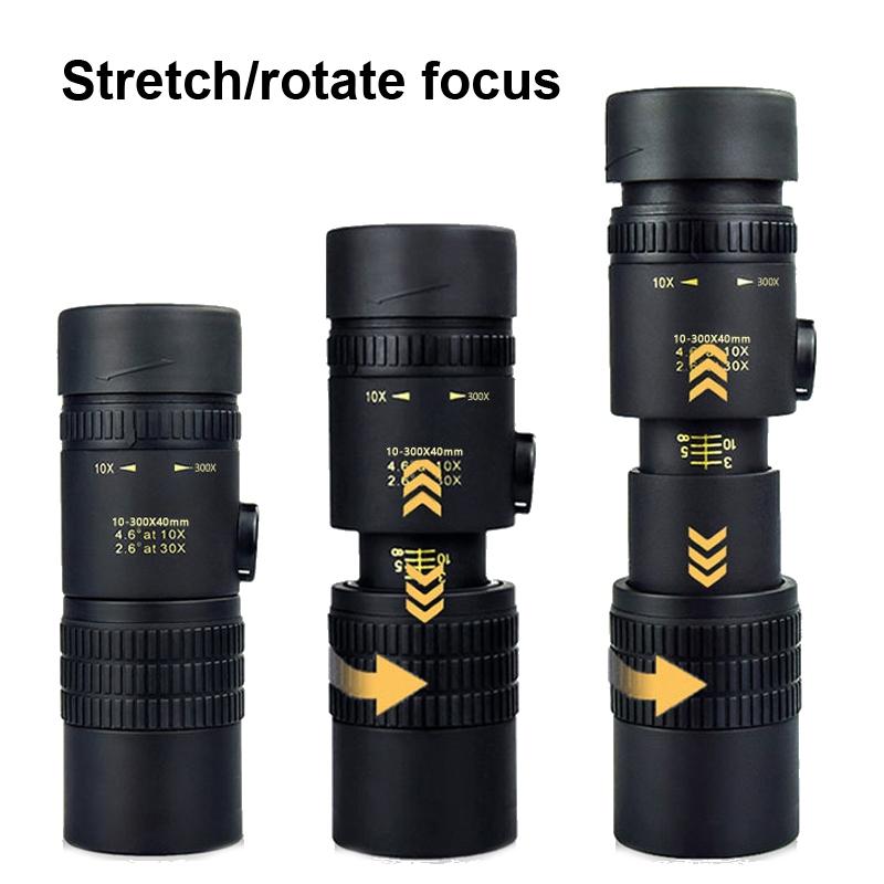 High Definition Monocular Telescope – 10-300X40 Zoom, Tripod & Phone Holder Included