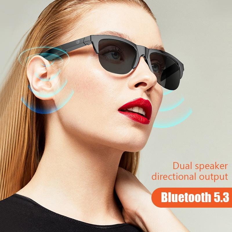 Bluetooth 5.3 Smart Audio Sunglasses with Wireless Headset, Anti-Glare Lenses & Hands-Free Calling