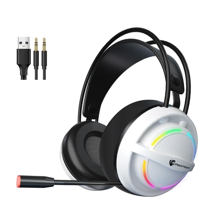 PSH-100 USB Gaming Earphones with Mic – White, Noise Cancelling, In-Ear Design, Clear Sound