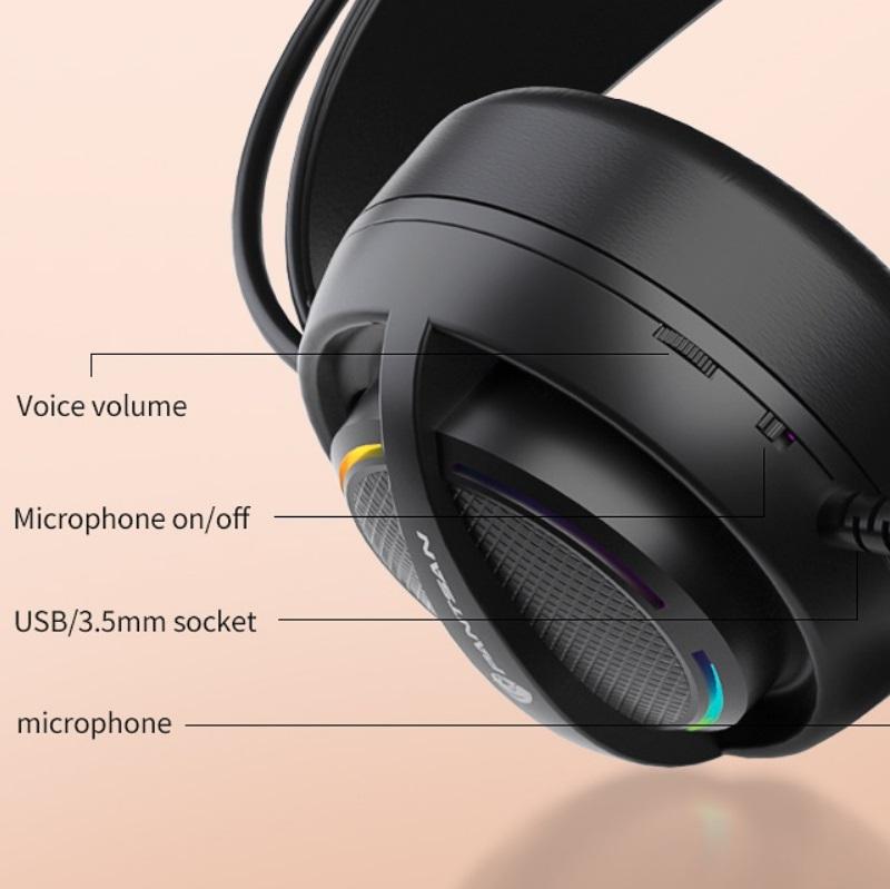 PSH-100 USB Gaming Earphones with Mic – White, Noise Cancelling, In-Ear Design, Clear Sound