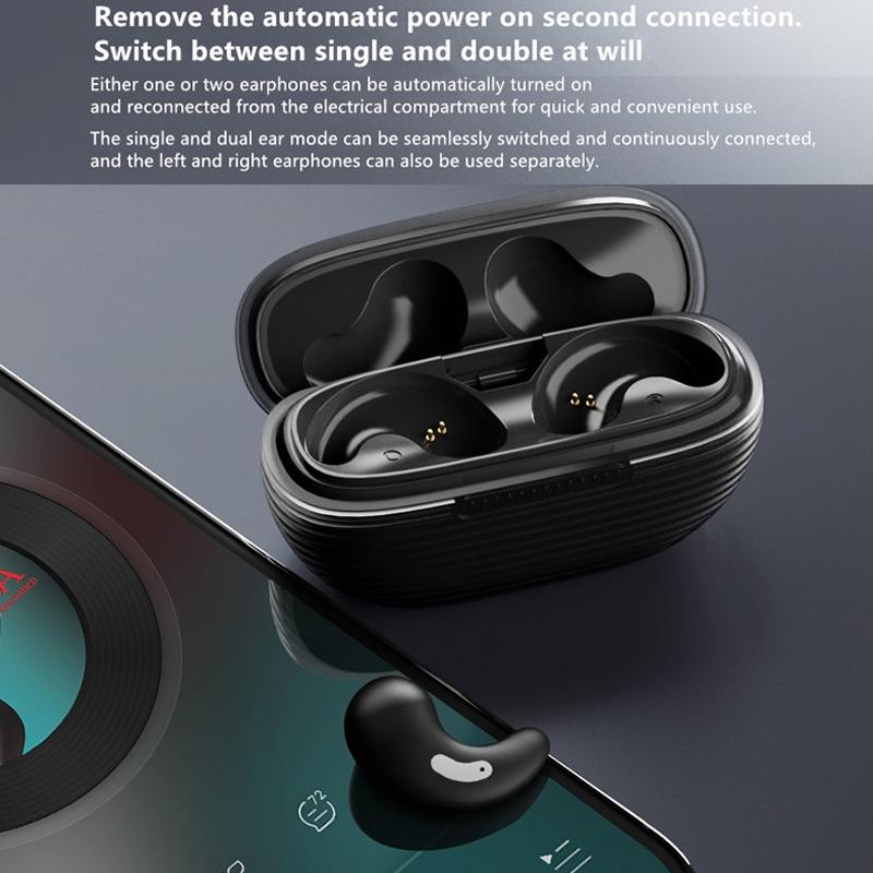 Bluetooth Earphones with Charging Case for Restful Sleep – White (Without Silicone Cas
