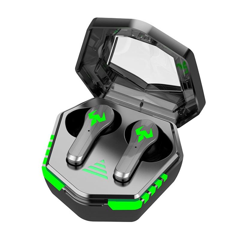 Low Latency Wireless Bluetooth Game Earphones with Colorful Lights. Non-Digital Display, Gaming Headphones
