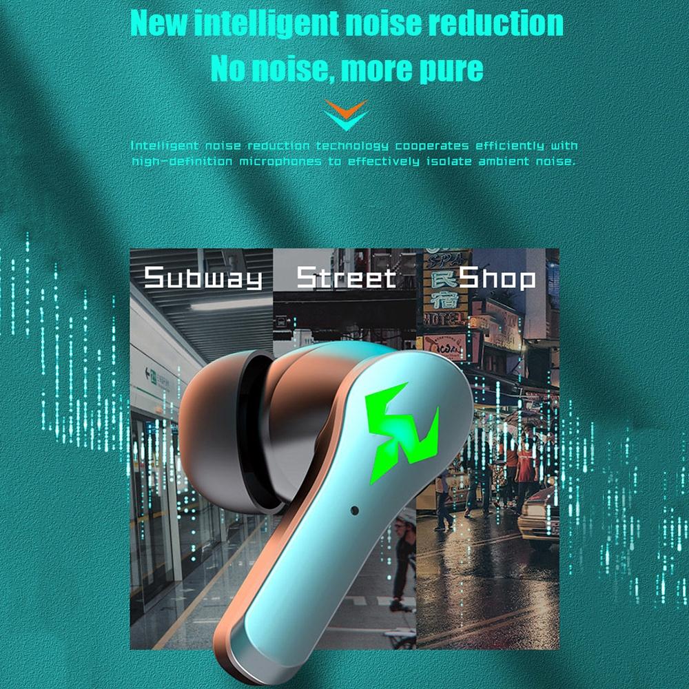 Low Latency Wireless Bluetooth Game Earphones with Colorful Lights. Non-Digital Display, Gaming Headphones