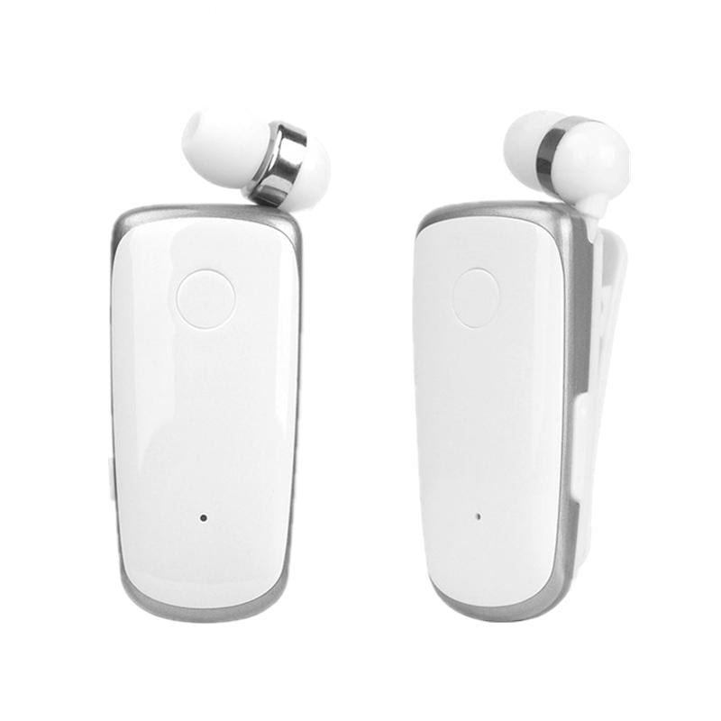 Wireless Bluetooth In-Ear Earphone with Vibration Alert & Hands-Free Clip – White