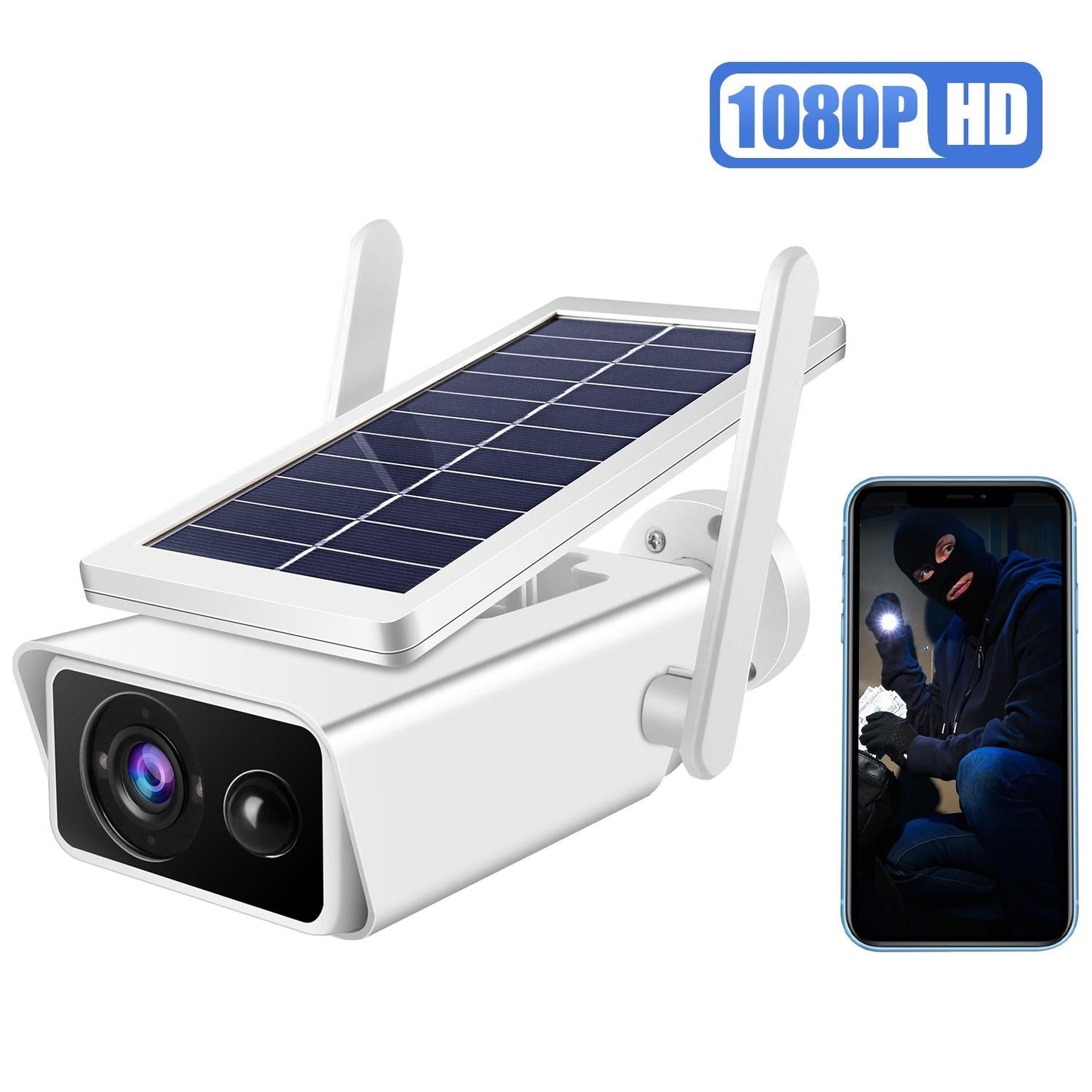 Solar-Powered 1080P WiFi Security Camera – Night Vision & Two-Way Audio Outdoor Surveillance