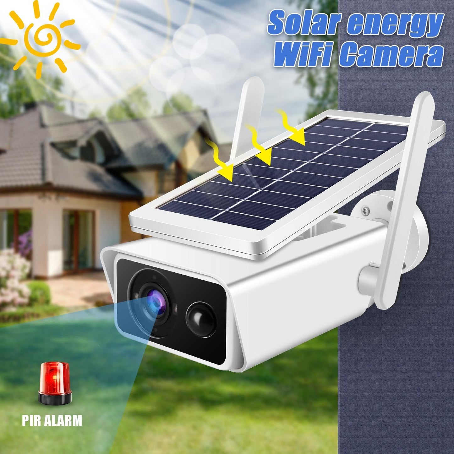 Solar-Powered 1080P WiFi Security Camera – Night Vision & Two-Way Audio Outdoor Surveillance