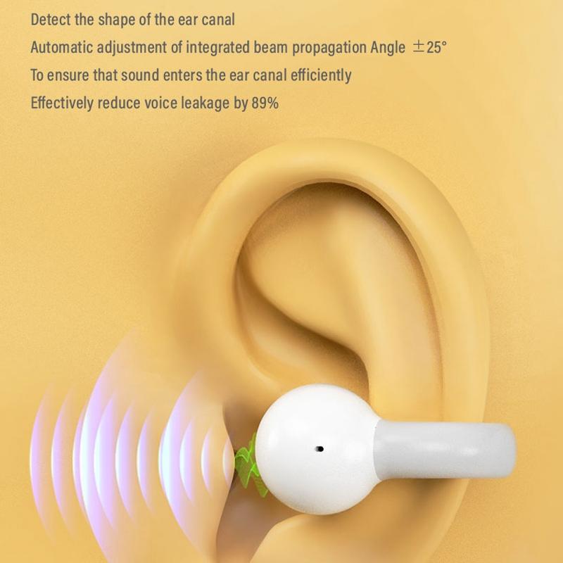 Touch Control Bone Conduction Bluetooth Earphones with Charging Case – Pink Ear Clip Design