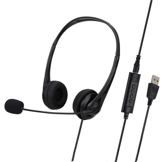 "USB Dual-Ear Headset with Mic – Ideal for Students, Teaching & Office Use, Noise Cancelling, Comfortable Fit
