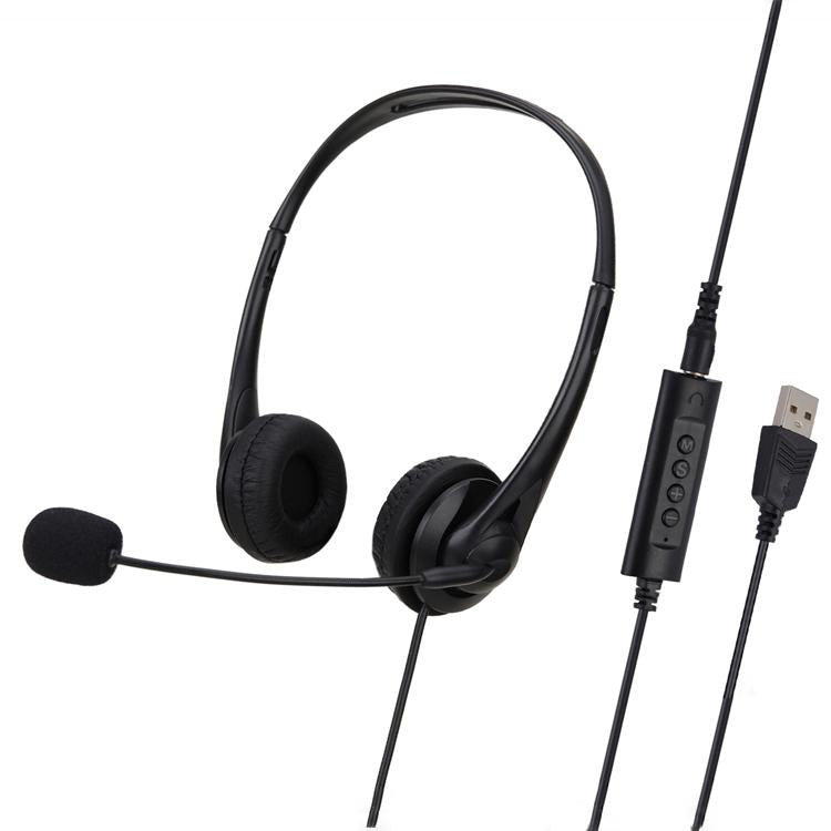 "USB Dual-Ear Headset with Mic – Ideal for Students, Teaching & Office Use, Noise Cancelling, Comfortable Fit
