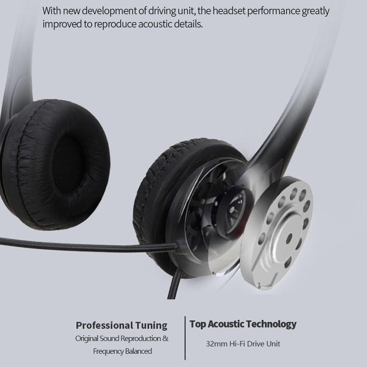 "USB Dual-Ear Headset with Mic – Ideal for Students, Teaching & Office Use, Noise Cancelling, Comfortable Fit