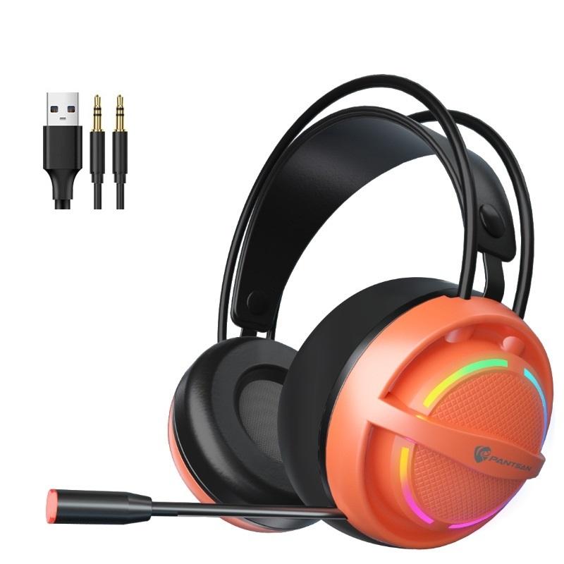 PSH-100 Gaming Earphones with Mic – 3.5mm Jack, Orange, Clear Sound & Comfortable Fit