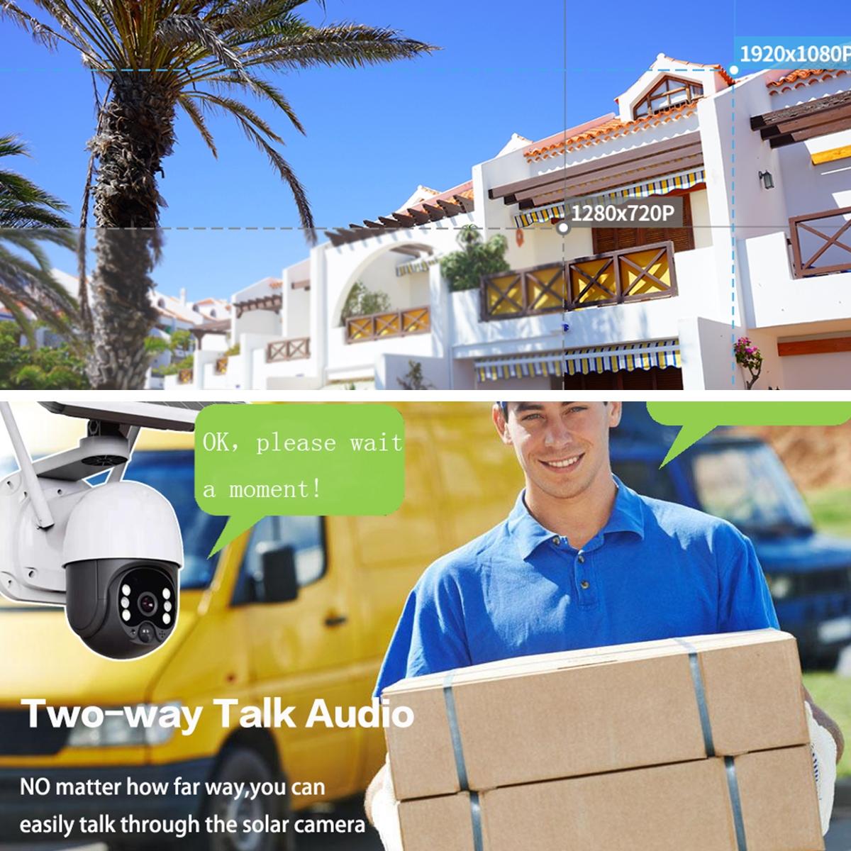 Full HD Solar WiFi Security Camera with PIR Motion Alarm & Night Vision