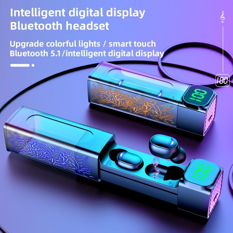 Intelligent Bluetooth Earphones with Digital Display – TWS Wireless In-Ear Headphones (Colorful Design)