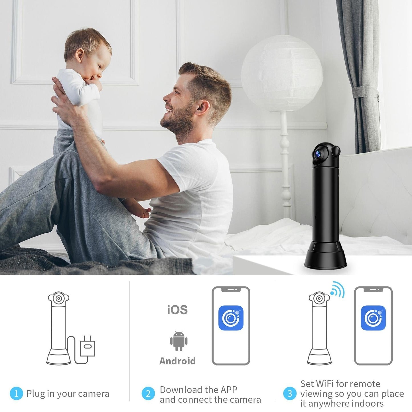 Mini Infrared Security Camera – Remote Control, Night Vision, Compact Home Surveillance