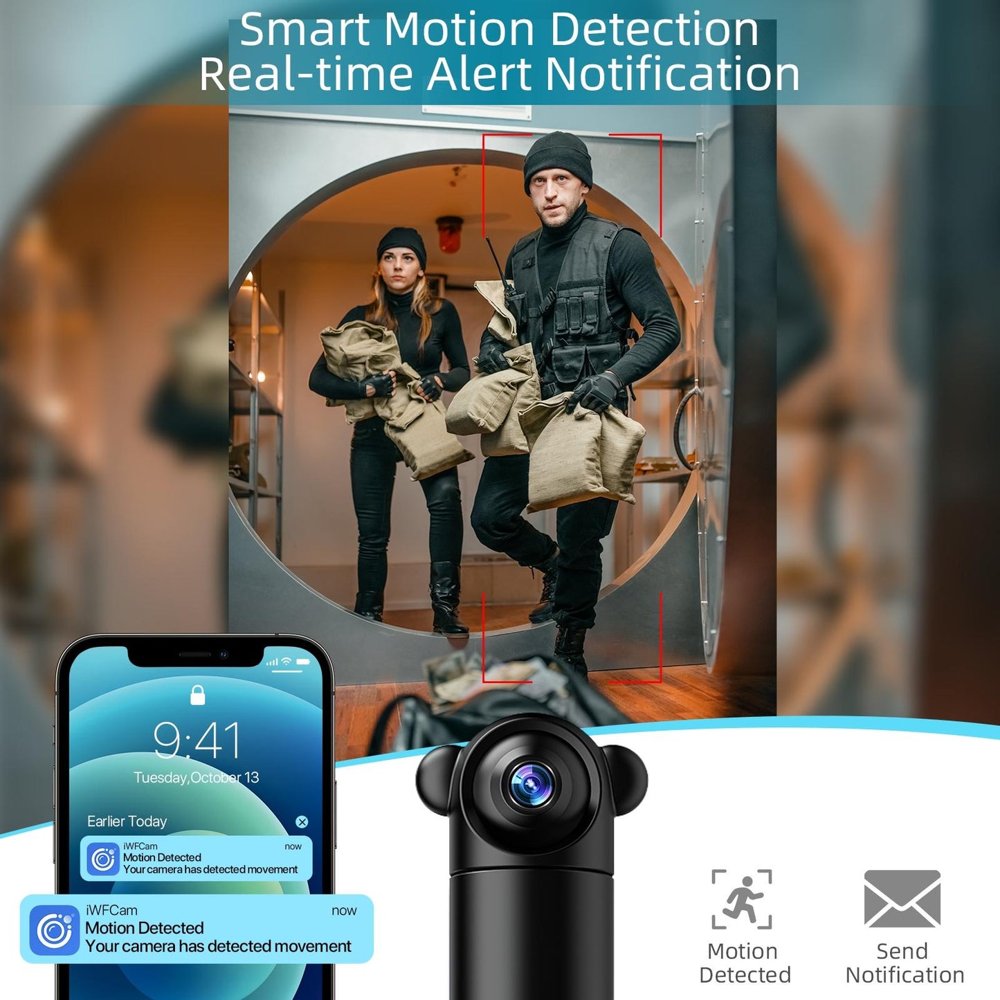 Mini Infrared Security Camera – Remote Control, Night Vision, Compact Home Surveillance