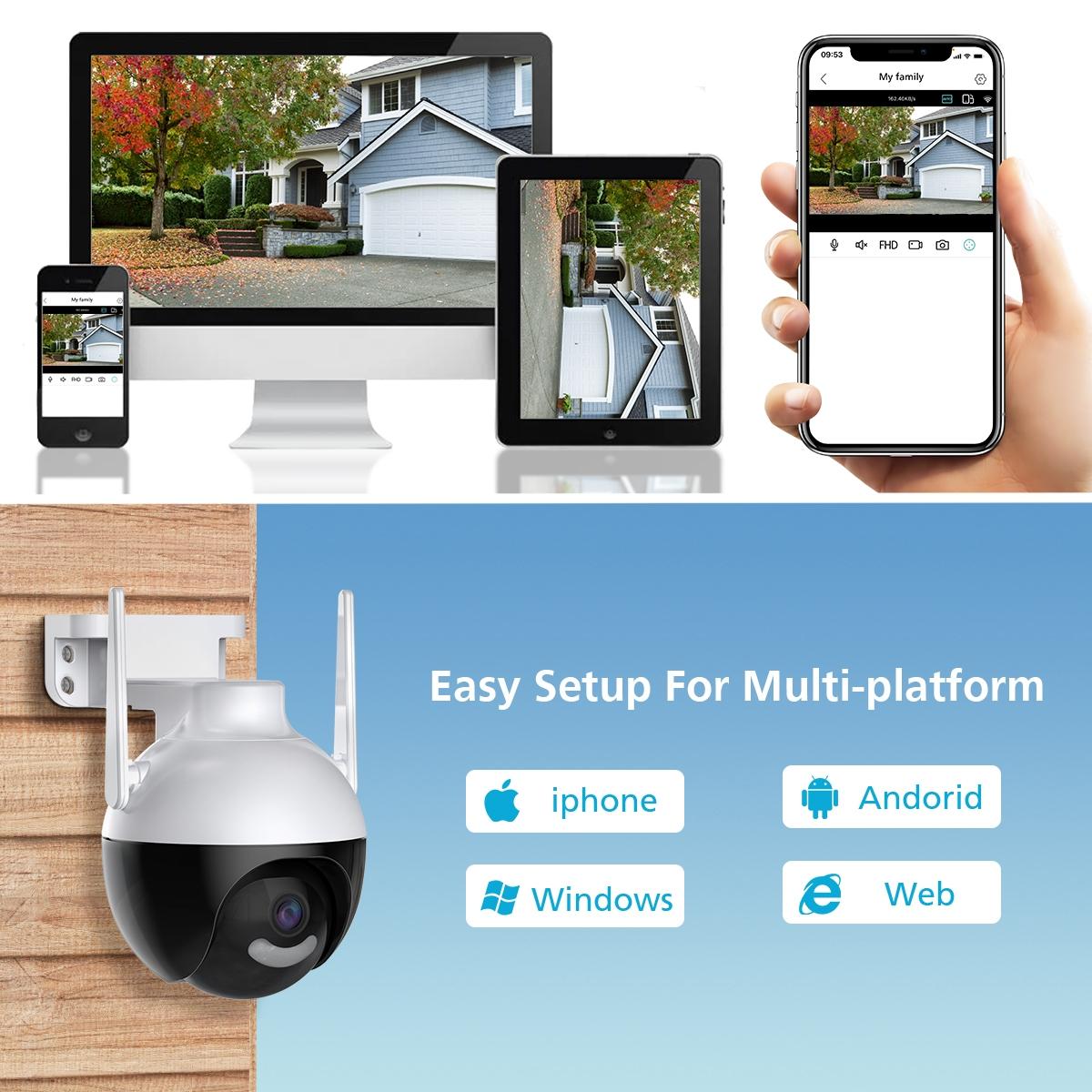 Wireless HD Smart Camera – 8MP WiFi Surveillance Camera with Night Vision & Motion Detection