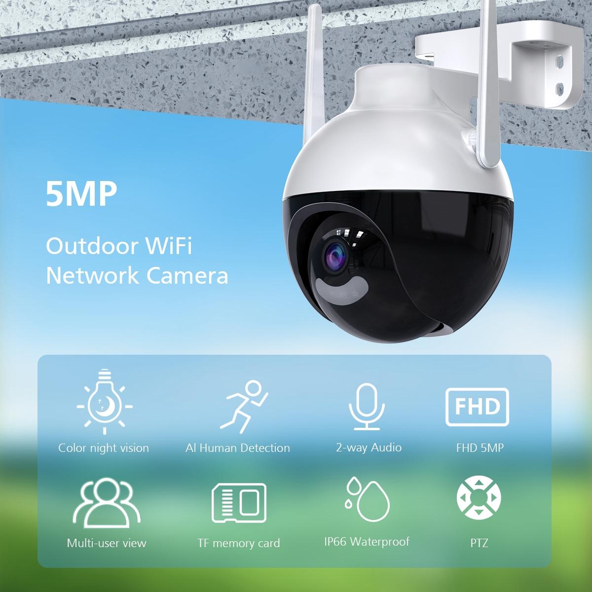 Wireless HD Smart Camera – 8MP WiFi Surveillance Camera with Night Vision & Motion Detection