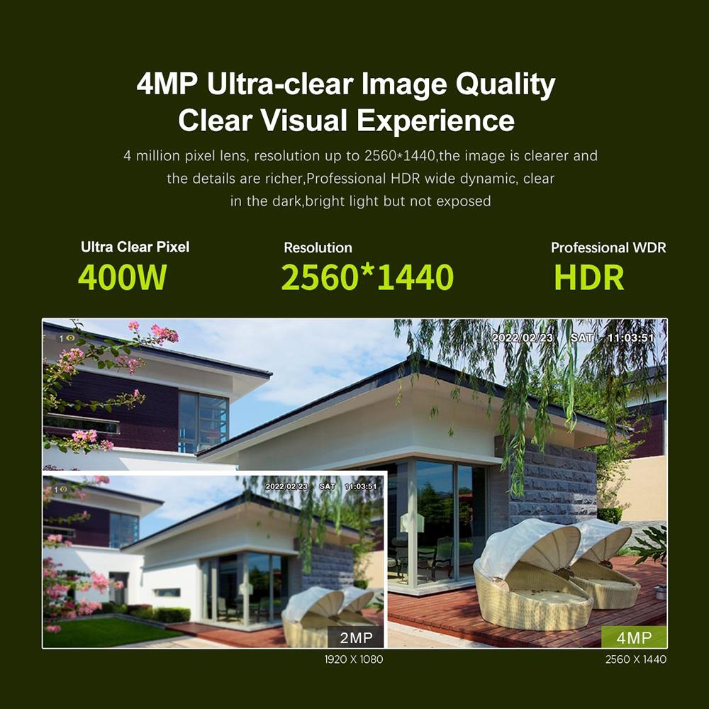 4MP Waterproof Bullet Security Camera – Night Vision, IP66 Weatherproof, HD Surveillance for Outdoor/Indoor Use