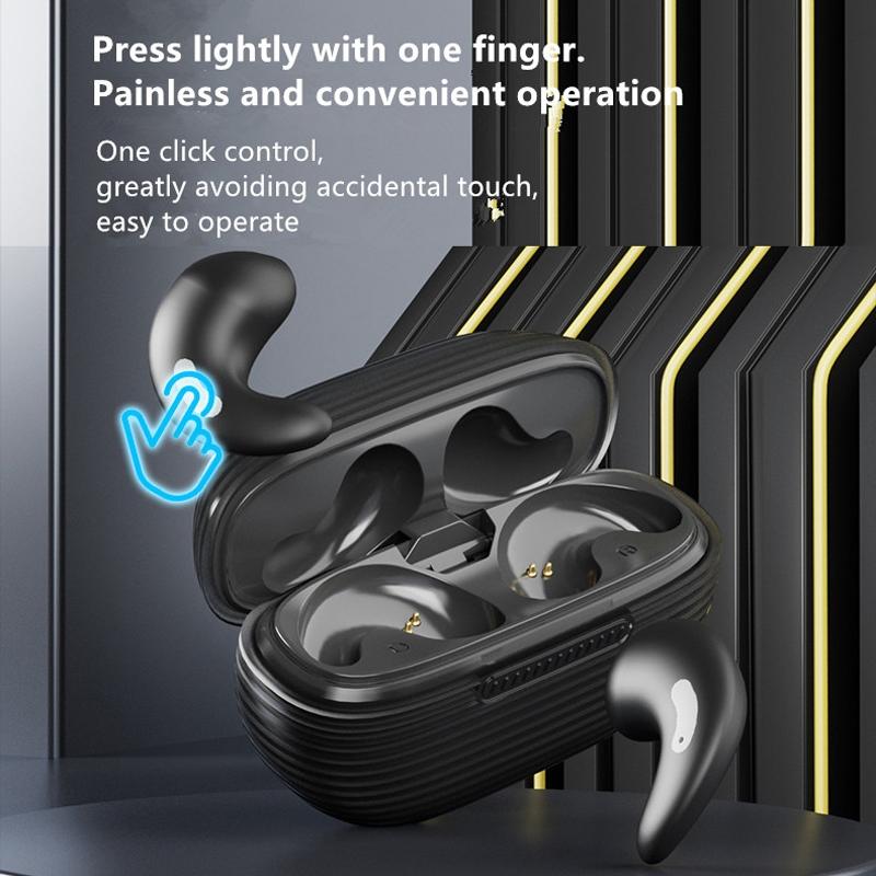 Bluetooth Sleep Earphones with Charging Case – Wireless In-Ear Headphones for Restful Sleep, Black with Silicone Case